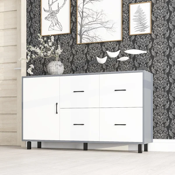 Комод 125-1504 графит/белый Комод 125-1504 графит/белый