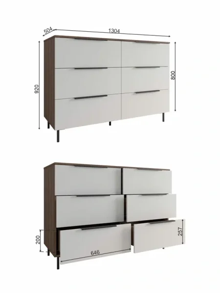 Комод Роза 1300 орех франклин/бежевый скин тренто Комод Роза 1300 орех франклин/бежевый скин тренто