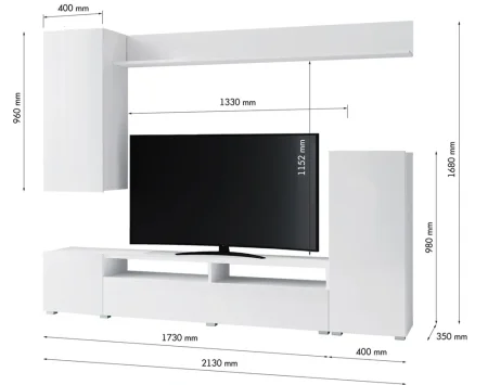 Гостиная Лира МДФ белый глянец