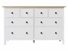 Комод 8 ящиков Кымор белый/светло-коричневый
