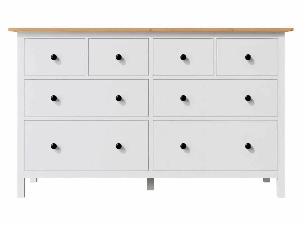 Комод 8 ящиков Кымор белый/светло-коричневый Комод 8 ящиков Кымор белый/светло-коричневый