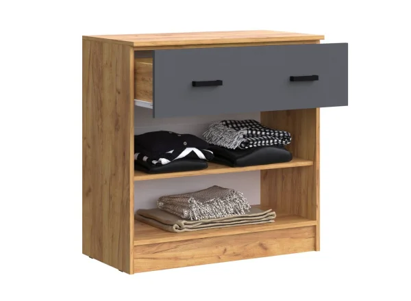 Комод с ящиком и 2-мя дверьми Бася дуб крафт/графит Комод с ящиком и 2-мя дверьми Бася дуб крафт/графит