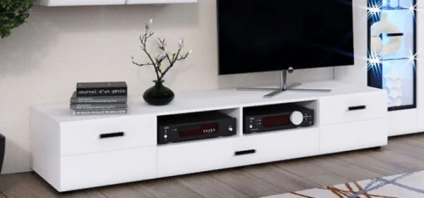 Тумба ТВ Нэнси NEW белый/белый глянец