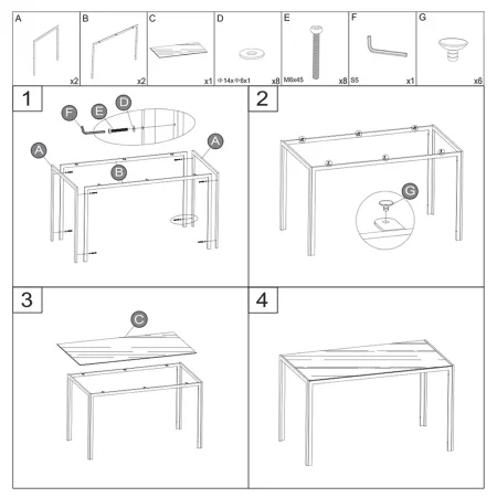 Обеденный стол DT-1481 черный