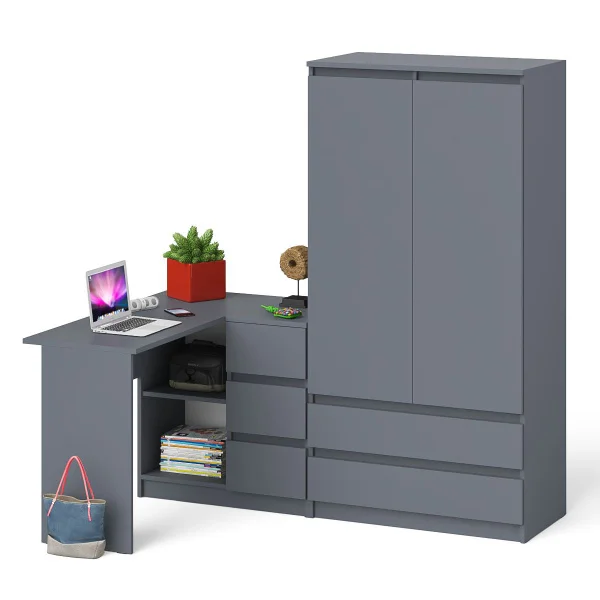 Комплект мебели Мори Стол компьютерный МС-16 + Шкаф МШ 900.1 графит