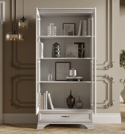 Шкаф-витрина Кентаки REG2W1S белый