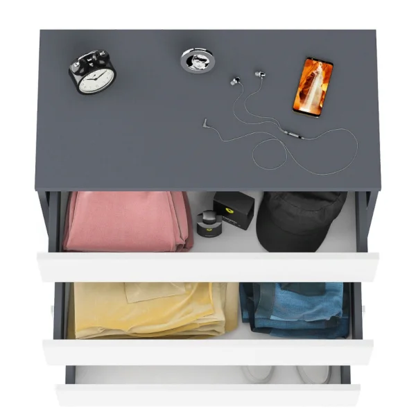 Комод четыре ящика МК 800.4 графит/белый Комод четыре ящика МК 800.4 графит/белый