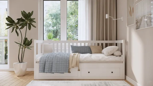 Кровать-кушетка с хранилищем Кымор 80*200 белый Кровать-кушетка с хранилищем Кымор 80*200 белый