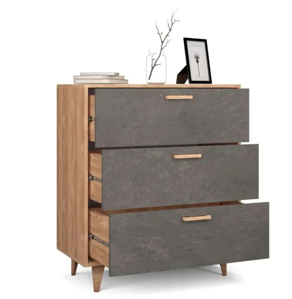 Комод Эго К-3 (НГ) дуб крафт золотой/камень темный Комод Эго К-3 (НГ) дуб крафт золотой/камень темный