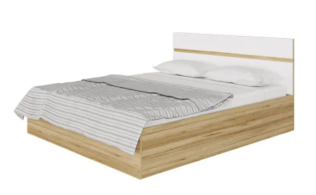 Кровать Ненси 1,6 дуб крафт золотой/белый глянец Кровать Ненси 1,6 дуб крафт золотой/белый глянец