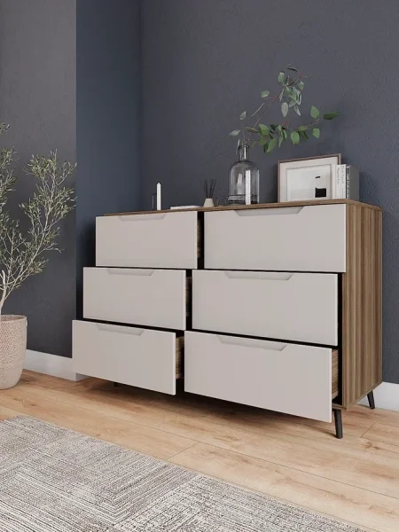 Комод Роза 1300 орех франклин/бежевый софт тренто Комод Роза 1300 орех франклин/бежевый софт тренто