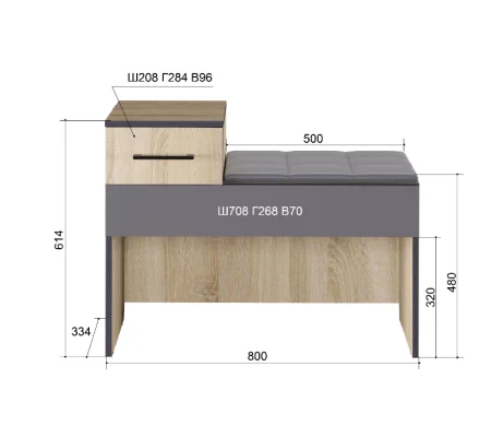 Тумба Эльза №5.2 дуб сонома
