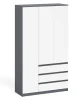 Шкаф с тремя ящиками и тремя дверками МШ 1200.1 графит/белый