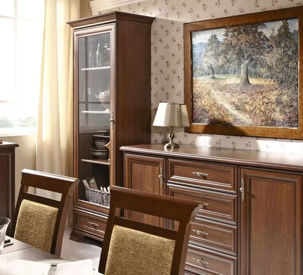 Шкаф-витрина Кентаки REG1W1S каштан Шкаф-витрина Кентаки REG1W1S каштан