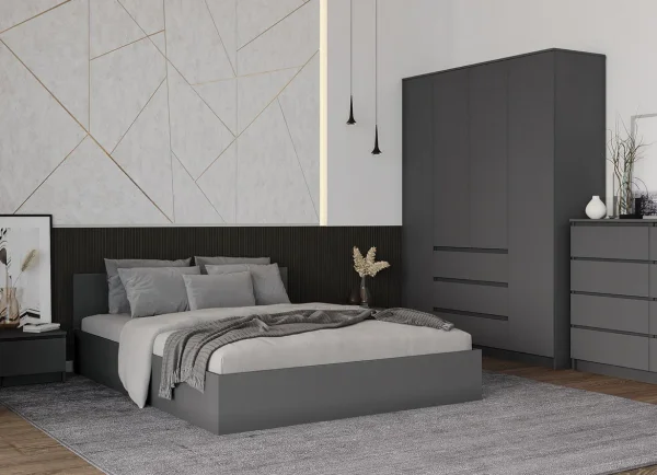 Кровать двуспальная Мори КРМ 1600.1 графит Кровать двуспальная Мори КРМ 1600.1 графит
