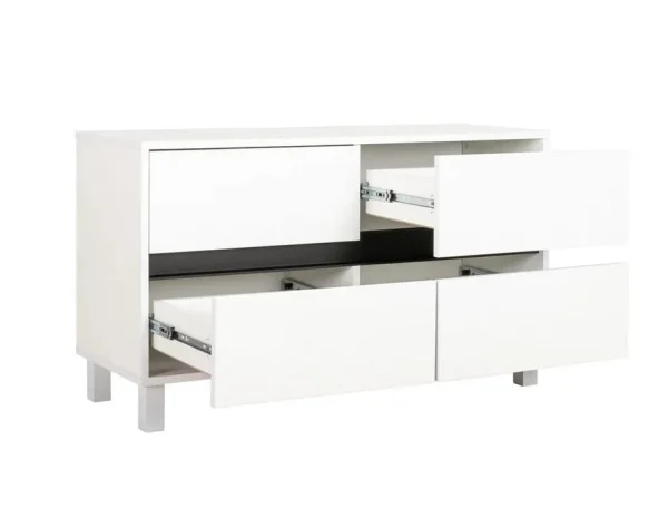 Тумба под ТВ Квадро 13.277 белый шагрень/чёрный