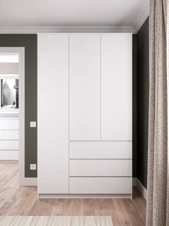 Шкаф трехдверный Мори МШ 1200.1 белый