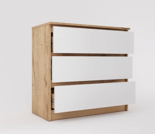 Комод Охта Лайт 800.3 дуб вотан/белый Комод Охта Лайт 800.3 дуб вотан/белый