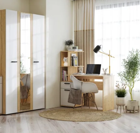 Стол письменный Санса СТ-01 дуб сонома/белый