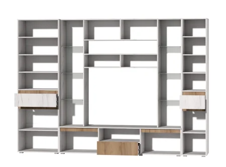 Модульная гостиная Лиана дуб крафт белый/дуб крафт золотой