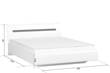 Кровать Ацтека LOZ160 белый глянец