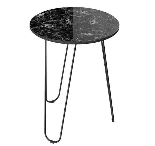 Стол журнальный ДП 1-03-09 черный, стекло мрамор черный Стол журнальный ДП 1-03-09 черный, стекло мрамор черный