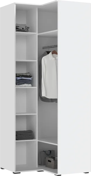 Шкаф угловой Норд белый/белый глянец Шкаф угловой Норд белый/белый глянец