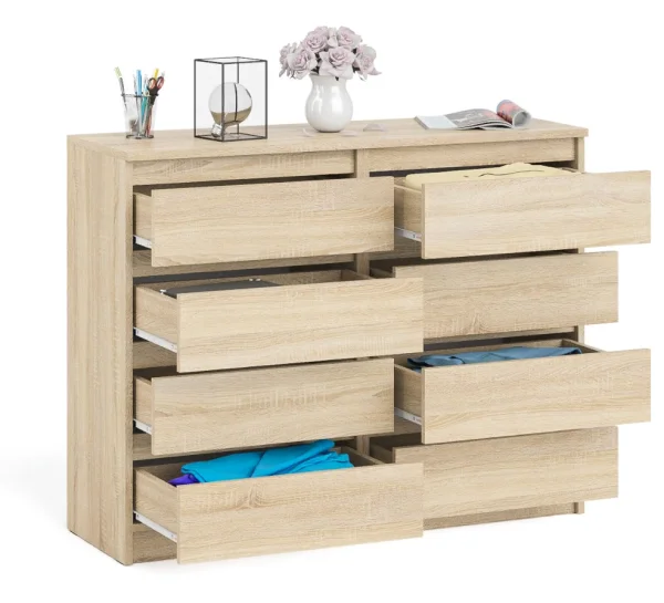 Комод восемь выдвижных ящиков МК 1200.8 дуб сонома Комод восемь выдвижных ящиков МК 1200.8 дуб сонома
