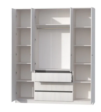 Шкаф 4-створчатый Кэт-1 высокий ясень анкор светлый/графит