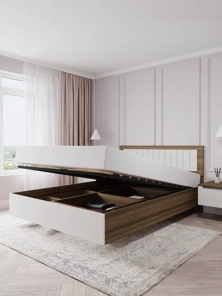 Кровать Роза 140 орех франклин/белый софт тренто Кровать Роза 140 орех франклин/белый софт тренто