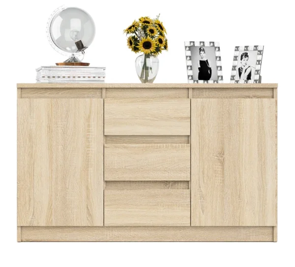 Комод-тумба три ящика и две дверки МК 1200.3 дуб сонома Комод-тумба три ящика и две дверки МК 1200.3 дуб сонома