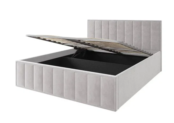 Кровать Лана 160х200 с подъемным механизмом, велюр бежевый софт Кровать Лана 160х200 с подъемным механизмом, велюр бежевый софт