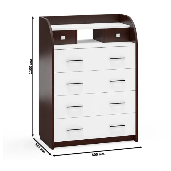 Комод К-6 венге/белый Комод К-6 венге/белый