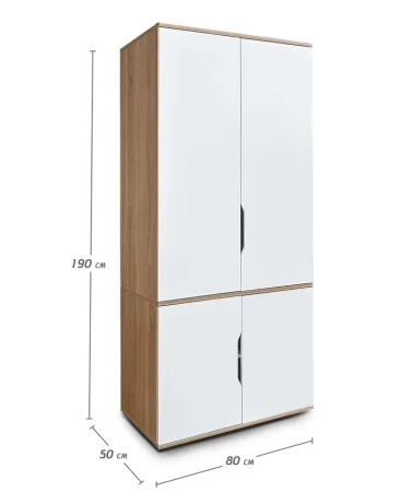 Шкаф для одежды ШК-19 дуб сонома/белый