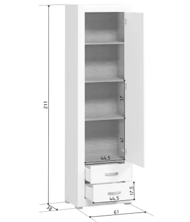 Шкаф Мальта SZF1D2S лиственница сибирская/орех лион