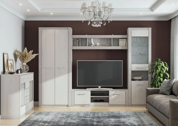 Пенал со стеклом Гамма-20 ясень анкор светлый/сандал светлый Пенал со стеклом Гамма-20 ясень анкор светлый/сандал светлый