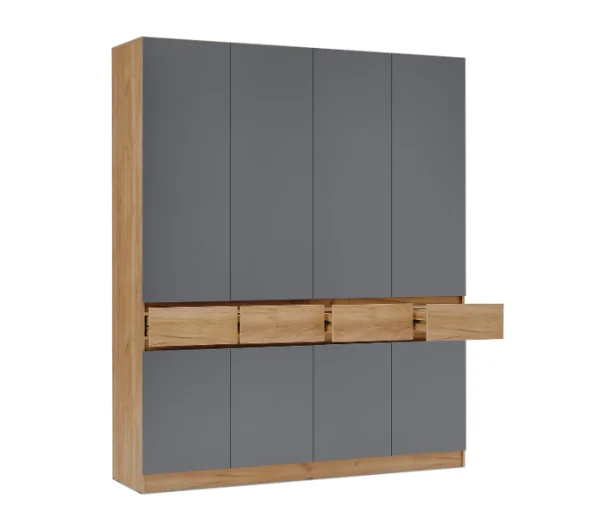 Шкаф 4-х створчатый Роджина дуб крафт/графит