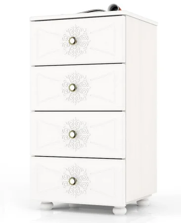 Комод Онега К-18 дуб беленый/белый вельвет