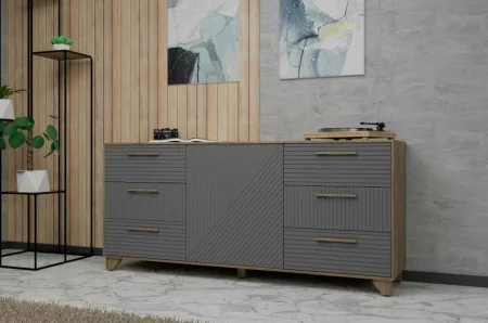 Комод Копенгаген дуб самдал/серый графит Комод Копенгаген дуб самдал/серый графит