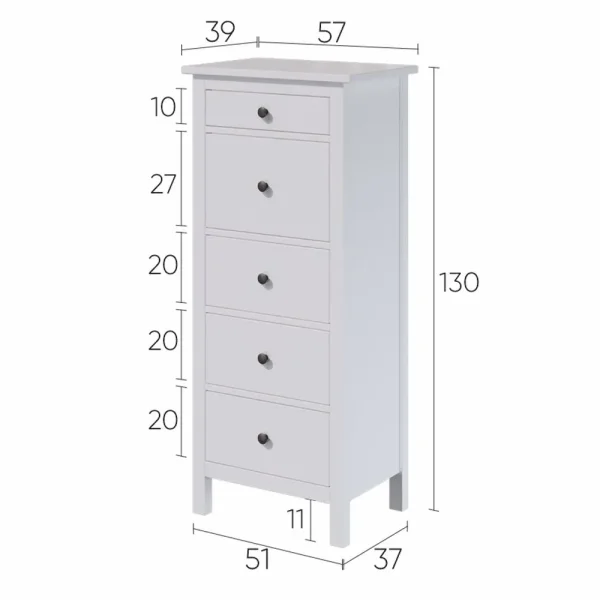 Комод 5 ящиков Кымор белый Комод 5 ящиков Кымор белый