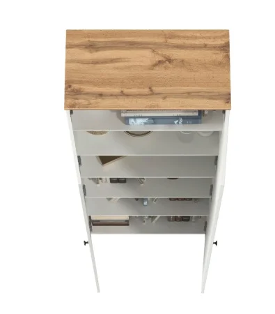 Шкаф Остин 16.307 белый шагрень/дуб крафт золотой