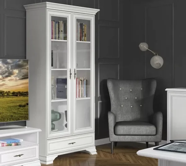 Шкаф-витрина Кентаки REG2W1S белый Шкаф-витрина Кентаки REG2W1S белый