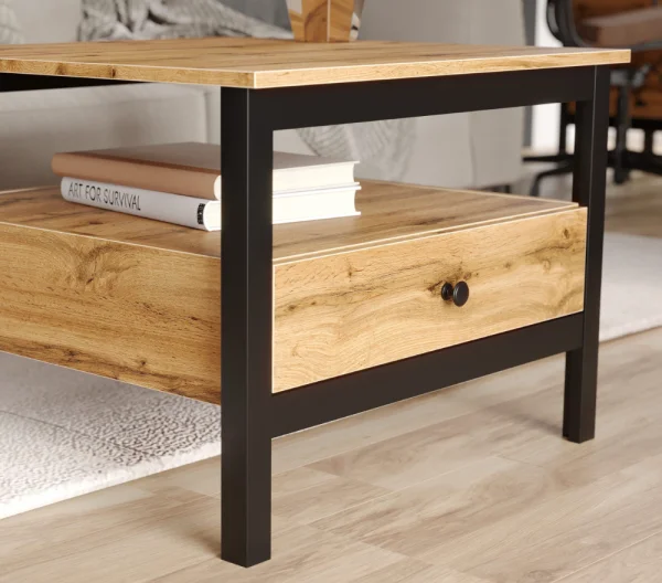 Стол журнальный Лофт дуб вотан/черный Стол журнальный Лофт дуб вотан/черный