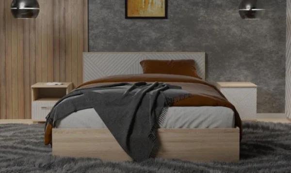 Кровать Копенгаген 160 дуб сонома/белый матовый Кровать Копенгаген 160 дуб сонома/белый матовый