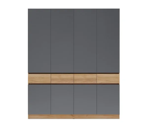 Шкаф 4-х створчатый Роджина дуб крафт/графит