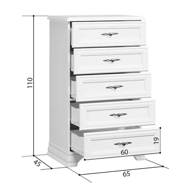 Комод Кентаки KOM5S белый Комод Кентаки KOM5S белый