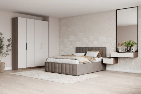 Кровать Лана 160х200 с подъемным механизмом, велюр шоколад