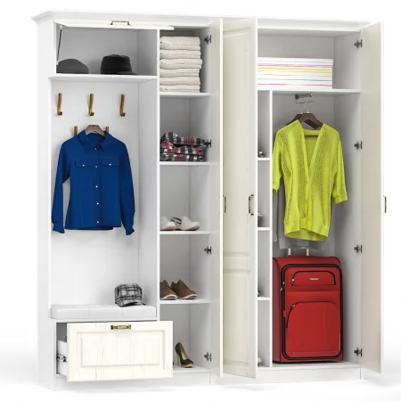 Прихожая Ливерпуль (вариант 3) ясень ваниль/белый