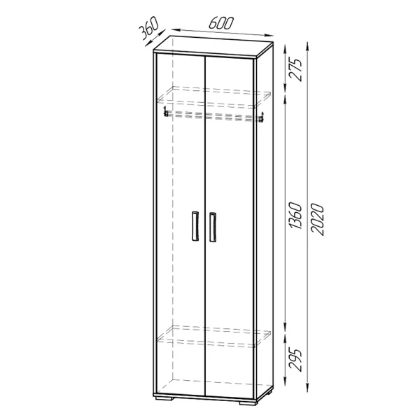 Шкаф для одежды Домино 2-3430 дуб крафт золотой/кашемир серый