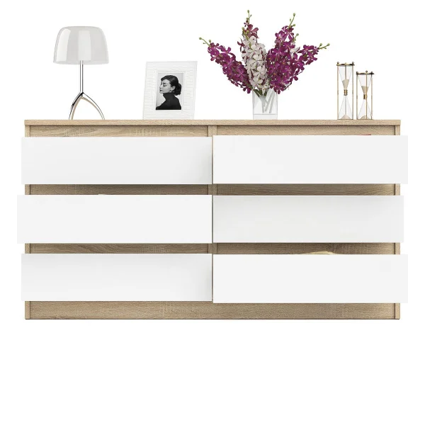 Комод на шесть ящиков МК 1380.6 дуб сонома/белый Комод на шесть ящиков МК 1380.6 дуб сонома/белый